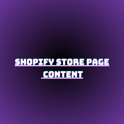 Shopify Store Page Content
